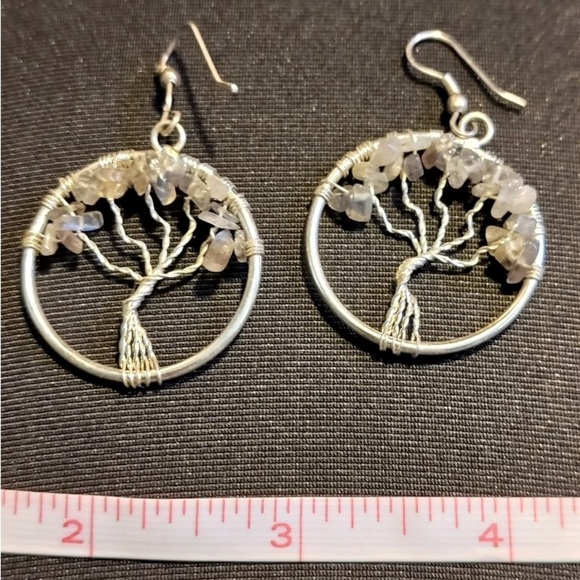 Silver Labradorite Wire Wrapped Tree Of Life Necklace Pendant & Earring … - Picture 2 of 3